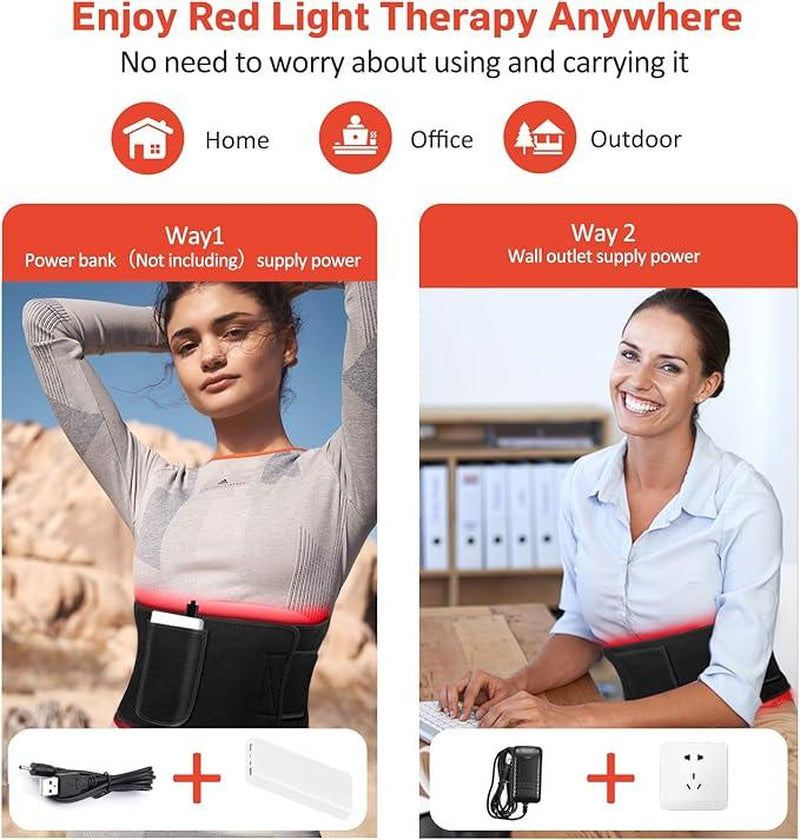 Ultimate Red & Infrared Light Therapy Belt for Pain Relief - 3-in-1 LED Wrap with Timer & Remote Control