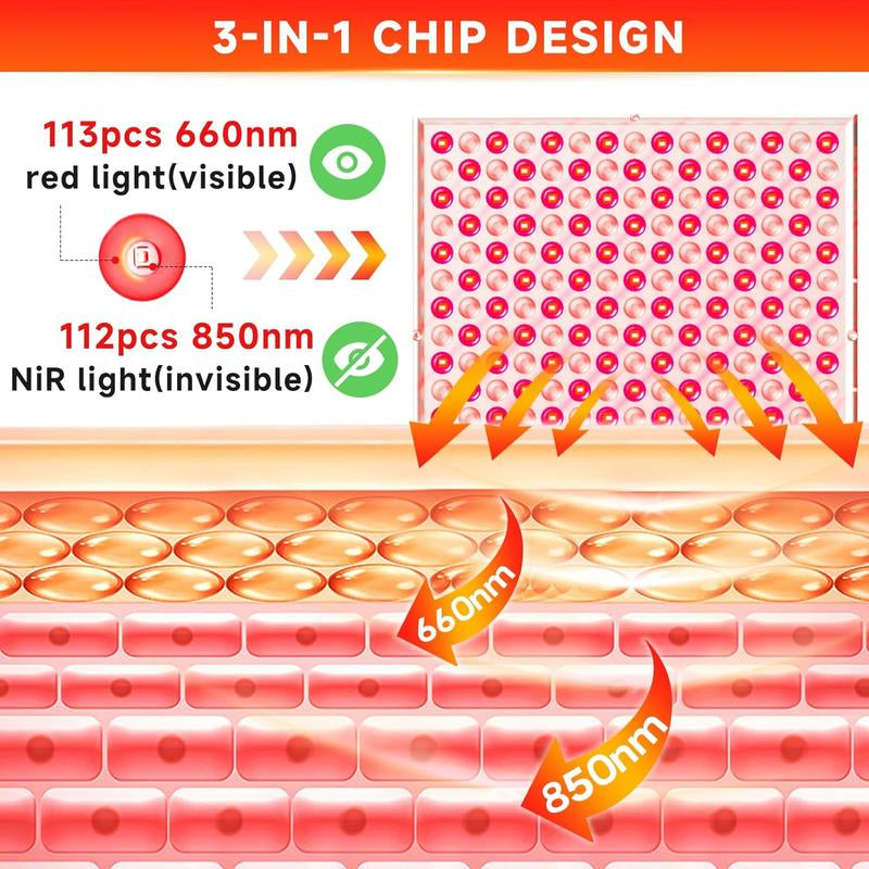 Revitalize Your Skin and Relieve Pain with 2-in-1 Red Light Therapy Device - Deep 660Nm & 850Nm Infrared Treatment for Face, Body, and Joints!