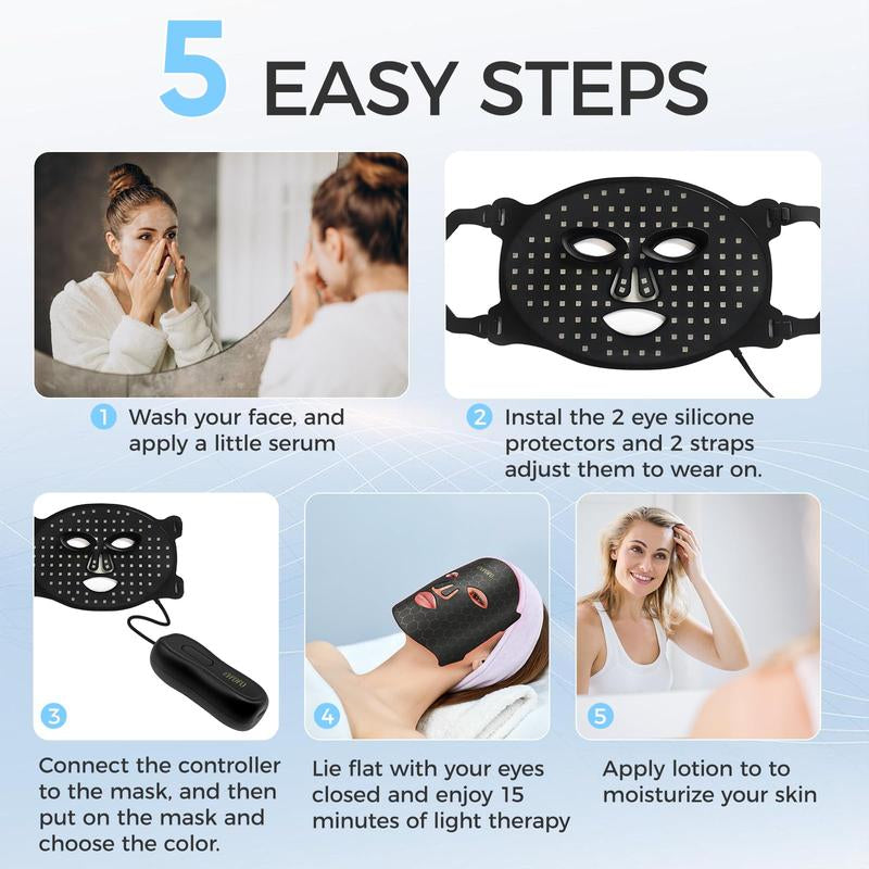 Revitalize Your Skin with the 7-Color LED Red & Blue Light Therapy Face Mask