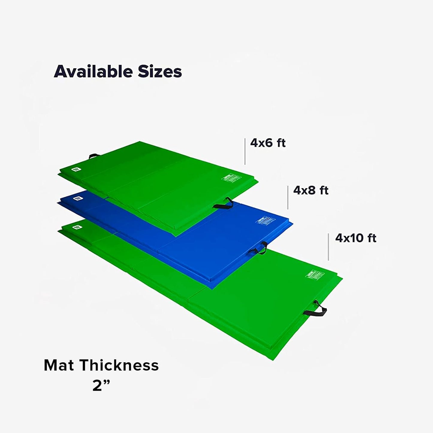 - 4 Ft X 6 Ft X 2 - Personal Fitness & Exercise Mat for Home Workout - Lightweight and Folds for Carrying – All Purpose Gym Mat – Thick Mat for Yoga, Pilates, Stretches, Floor Exercises