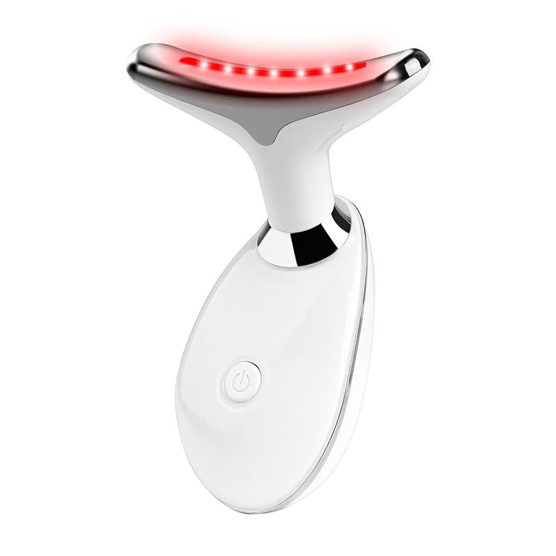 【Ship within 24 Hours】Red-Light-Therapy-For-Face and Neck, Red Light Therapy Wand, 7 Color Led Face Neck Massager for Skin Care, White Facial Comfort