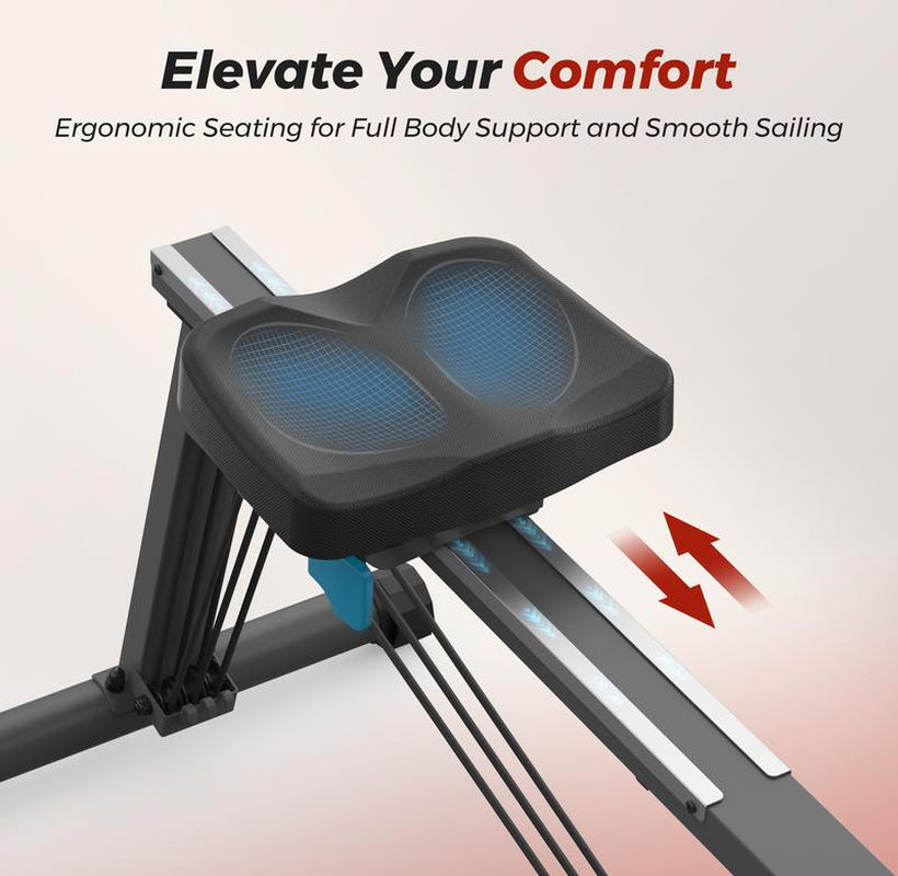 Compact UTRYUP Rowing Machine for Home - Extra-Long Rail & 265 lbs Weight Capacity
