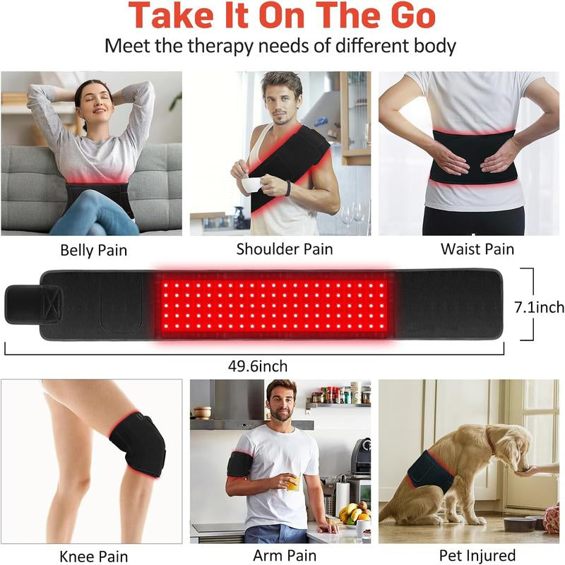Ultimate Red & Infrared Light Therapy Belt for Pain Relief - 3-in-1 LED Wrap with Timer & Remote Control