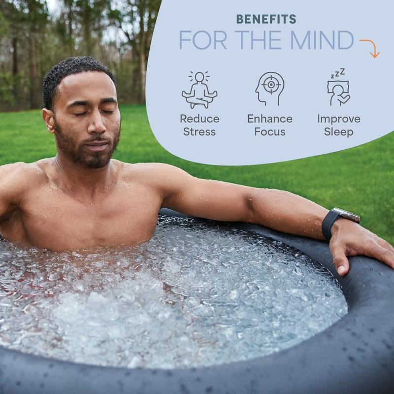Portable Ice Tub with Cover and Carry Bag - Ultimate Cold Plunge for Home & Travel, Perfect for Athletes and Adults - Sleek Black Design