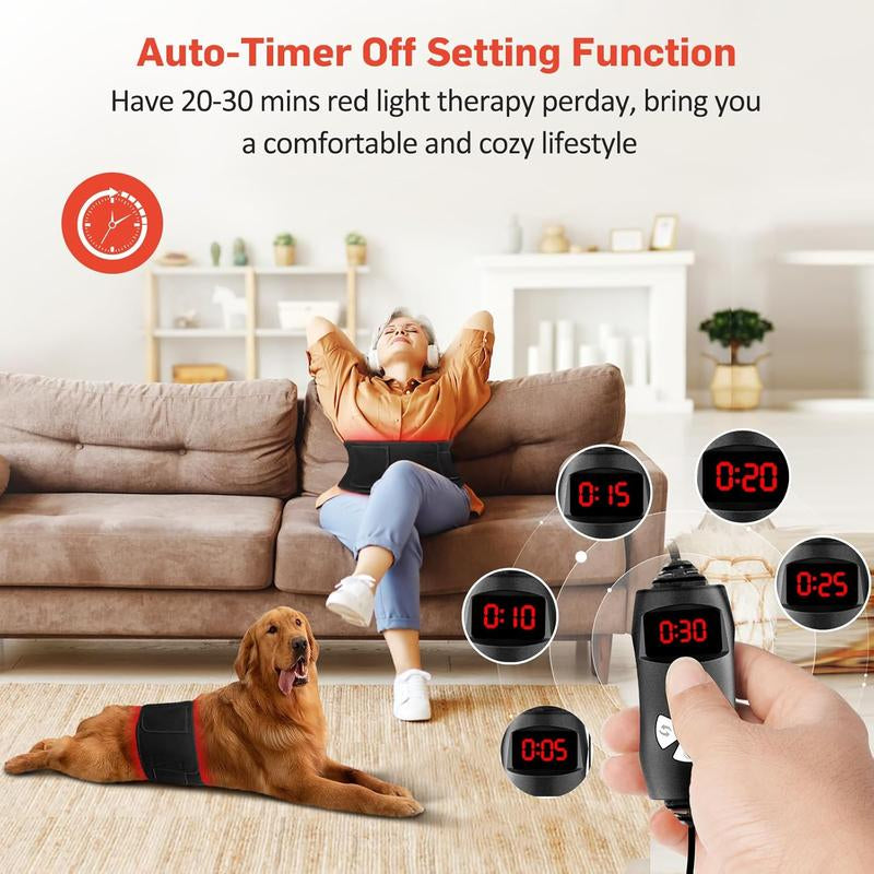 Ultimate Red & Infrared Light Therapy Belt for Pain Relief - 3-in-1 LED Wrap with Timer & Remote Control