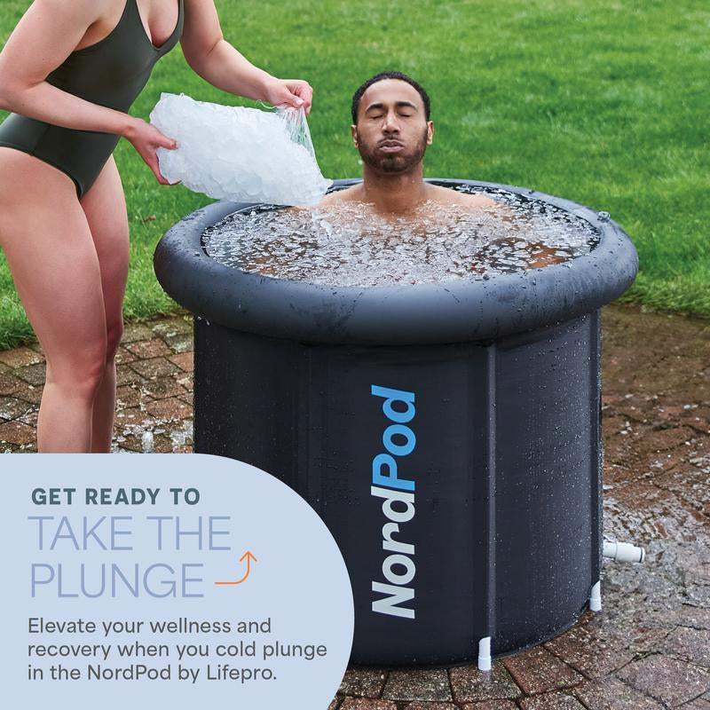 Portable Ice Tub with Cover and Carry Bag - Ultimate Cold Plunge for Home & Travel, Perfect for Athletes and Adults - Sleek Black Design