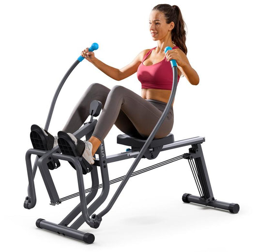 Compact UTRYUP Rowing Machine for Home - Extra-Long Rail & 265 lbs Weight Capacity