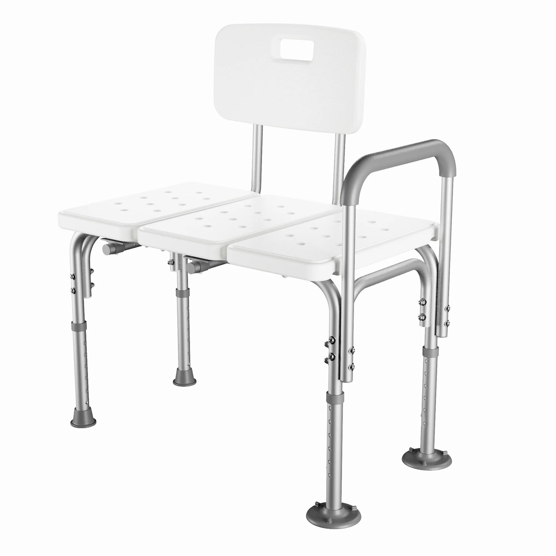 Shower Transfer Bench for Bathtub 500Lbs, FSA/HSA Eligible Tub Bath Shower Chair Seat, Height Adjustable Shower Stool for Elderly, Disabled, White