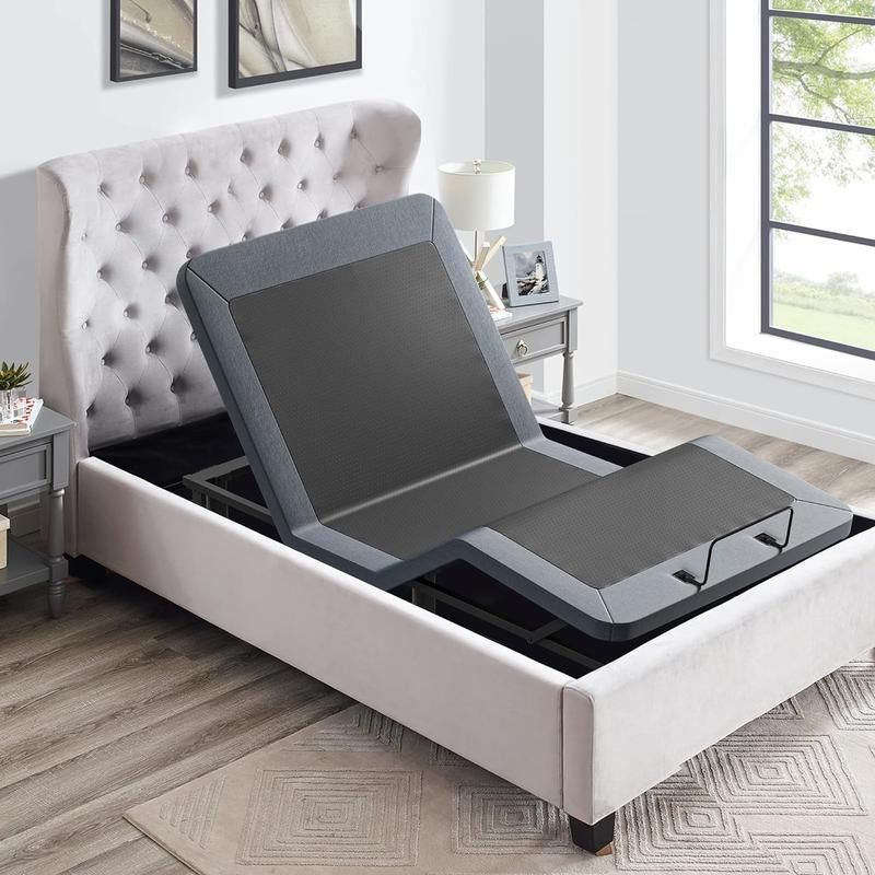 Adjustable Bed Frame with Wireless Remote, Electric Bed Frame, Head and Foot Incline, Adjustable Leg Heights Bed Base, Memory Pre-Sets, Anti-Snore, Twin XL Furniture Room Bed Frame Storage Bathroom Sets Bedroom Furniture Set