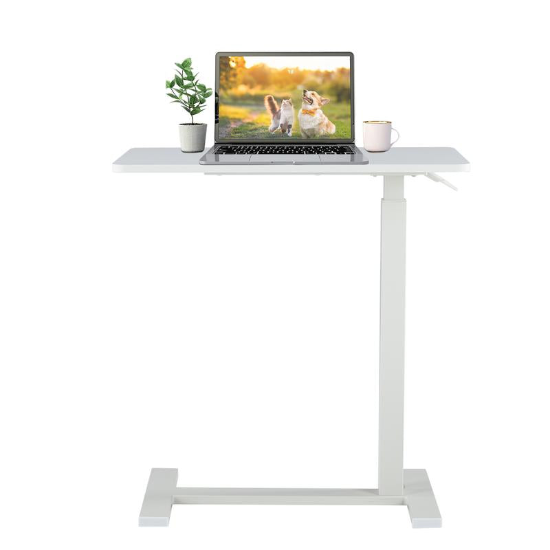 Mobile Overbed Table with Wheels - Adjustable Height Rolling Laptop Stand for Home Use