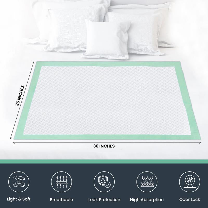 RMS BRANDS Heavy Incontinence Hospital Grade Underpads XXL – 36" X 36", 125G | Extra Absorbent Bed Pads for Adults, Seniors & Medical Use