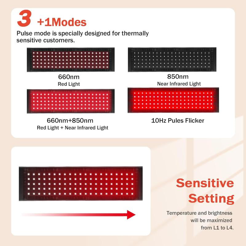 Ultimate Red & Infrared Light Therapy Belt for Pain Relief - 3-in-1 LED Wrap with Timer & Remote Control