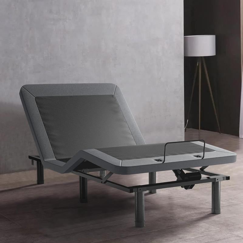 Adjustable Bed Frame with Wireless Remote, Electric Bed Frame, Head and Foot Incline, Adjustable Leg Heights Bed Base, Memory Pre-Sets, Anti-Snore, Twin XL Furniture Room Bed Frame Storage Bathroom Sets Bedroom Furniture Set