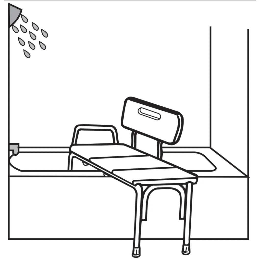 Tub Transfer Bench with Height Adjustable Legs, Convertible for Left- or Right-Hand Entry