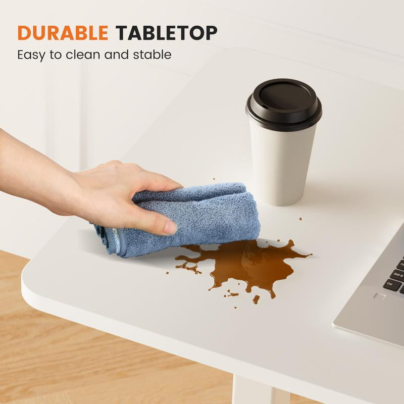 Mobile Overbed Table with Wheels - Adjustable Height Rolling Laptop Stand for Home Use