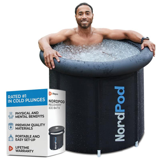 Portable Ice Tub with Cover and Carry Bag - Ultimate Cold Plunge for Home & Travel, Perfect for Athletes and Adults - Sleek Black Design