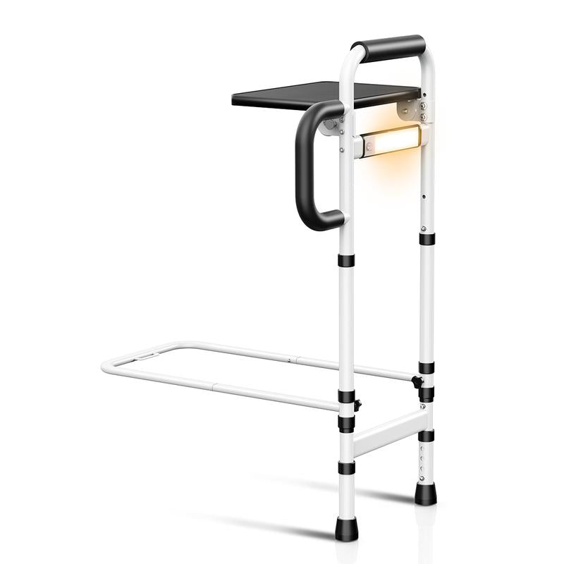 Height Adjustable Bed Rails with Non-Slip Handle and Foldable Tray for Elderly Safety up to 350Lbs, for King/Queen/Full/Twin Bed