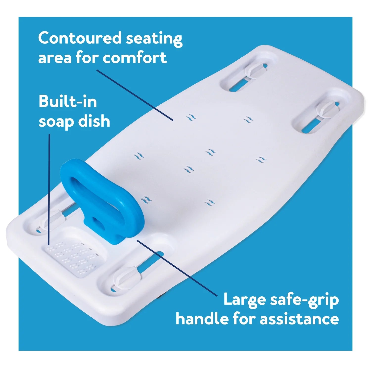 Adjustable Bath Transfer Bench with Safety Handles, Comfortable Seat, Fits Most Bathtubs, 300 Lb Capacity